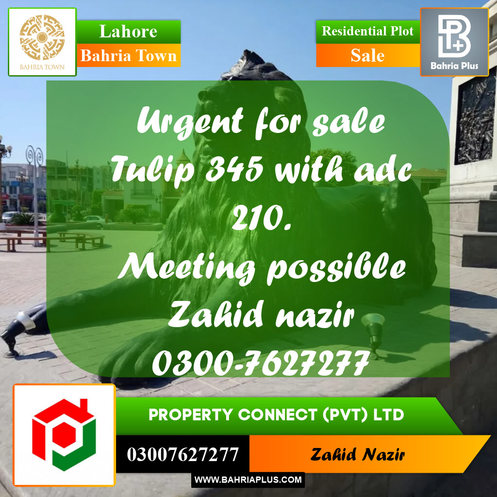 Residential Plot for Sale in Bahria Town, Lahore - (BP-303091)