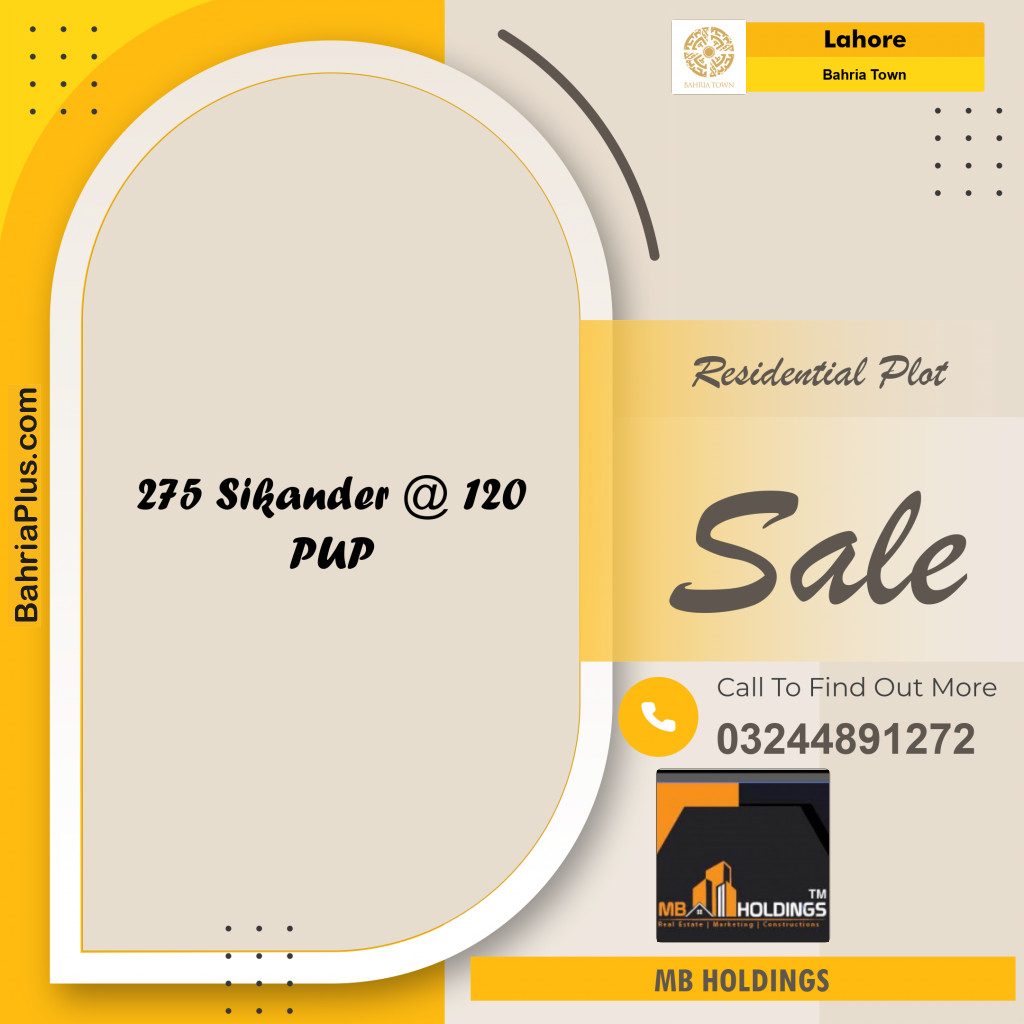 Residential Plot for Sale in Bahria Town, Lahore - (BP-303096)