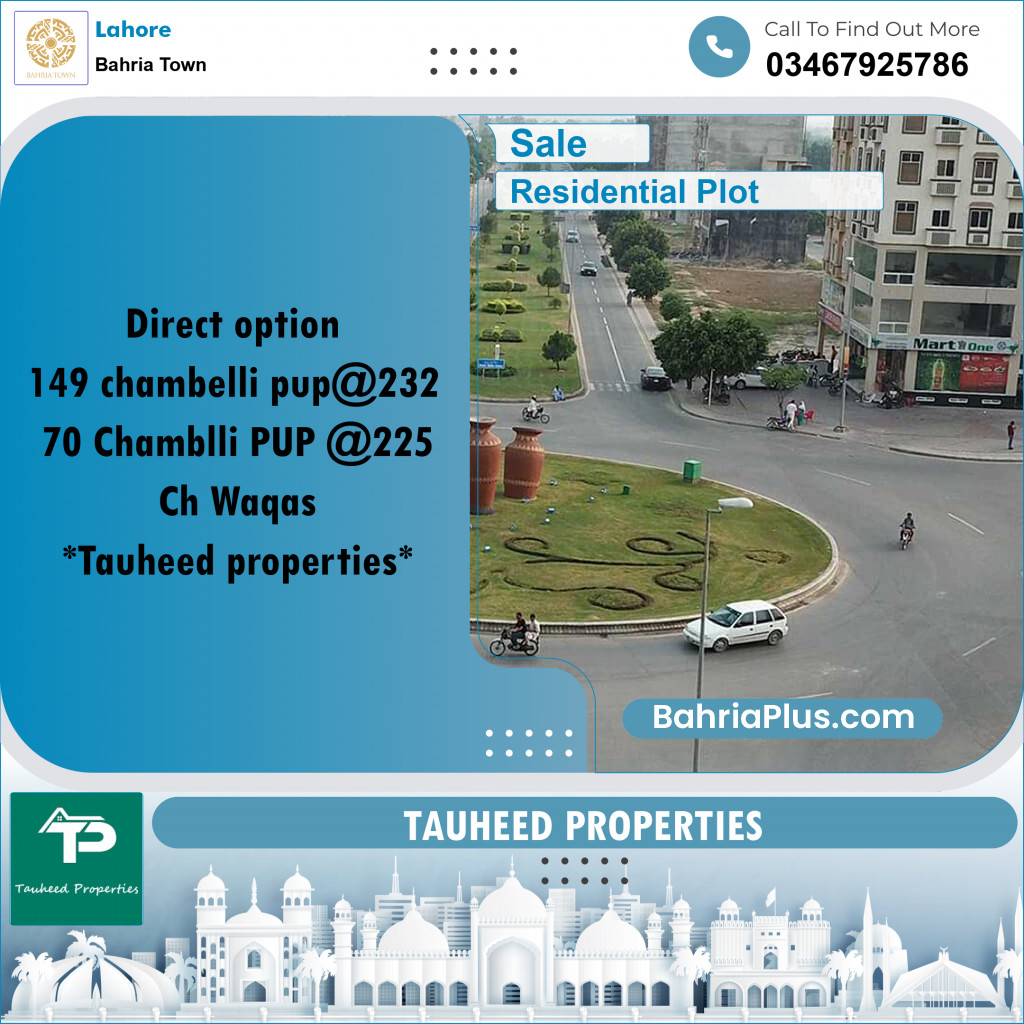 10 Marla Residential Plot for Sale in Bahria Town, Lahore - (BP-303140)
