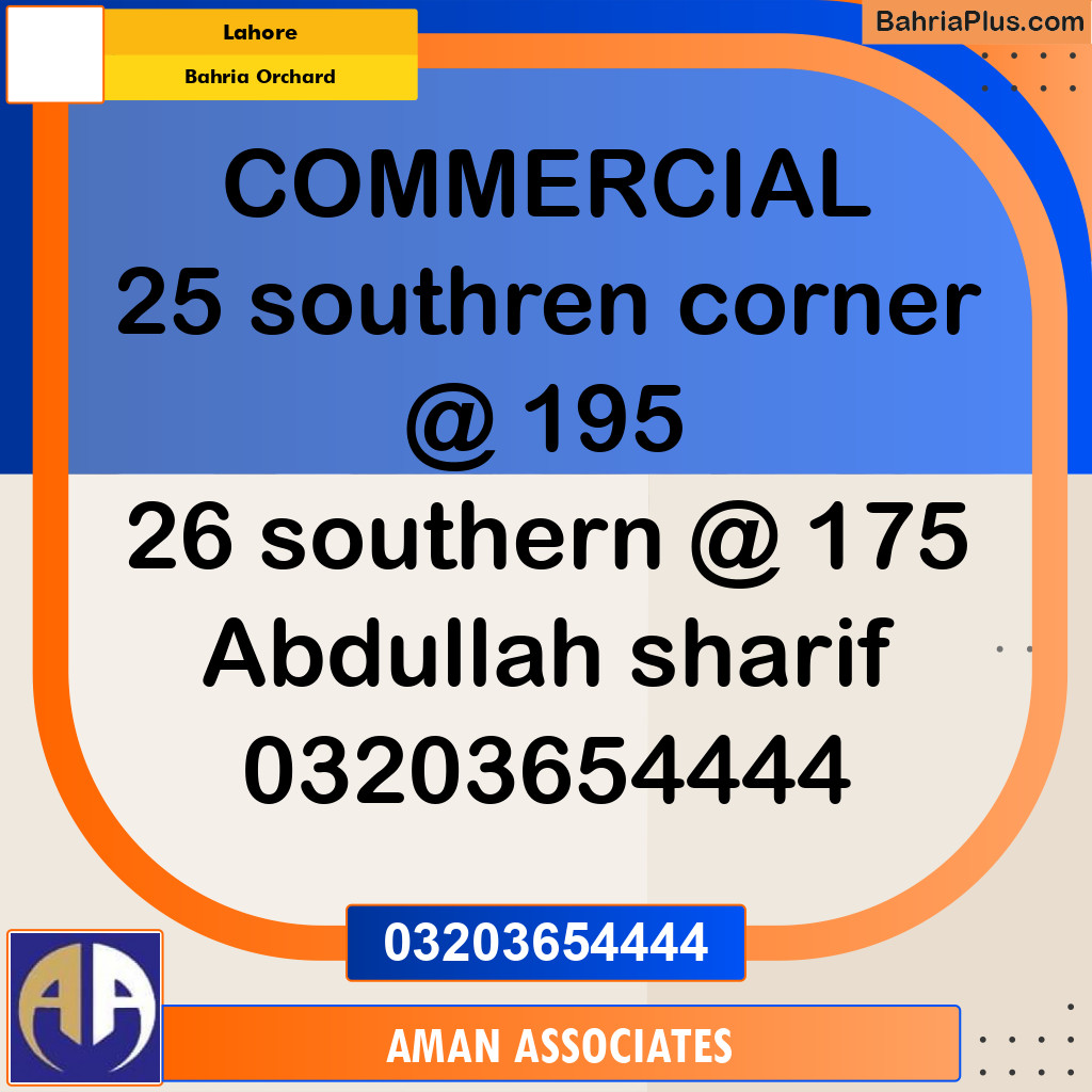 Commercial Plot for Sale in Bahria Orchard, Lahore - (BP-303165)