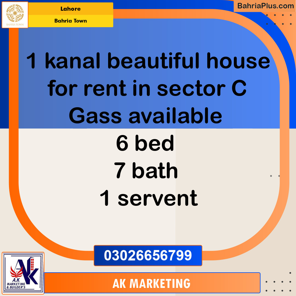 1 Kanal Residential House for Rent in Bahria Town, Lahore - (BP-303170)