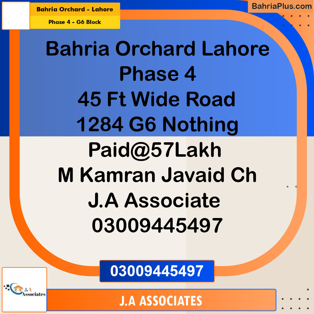 10 Marla Residential Plot for Sale in Phase 4 - G6 Block -  Bahria Orchard, Lahore - (BP-303226)