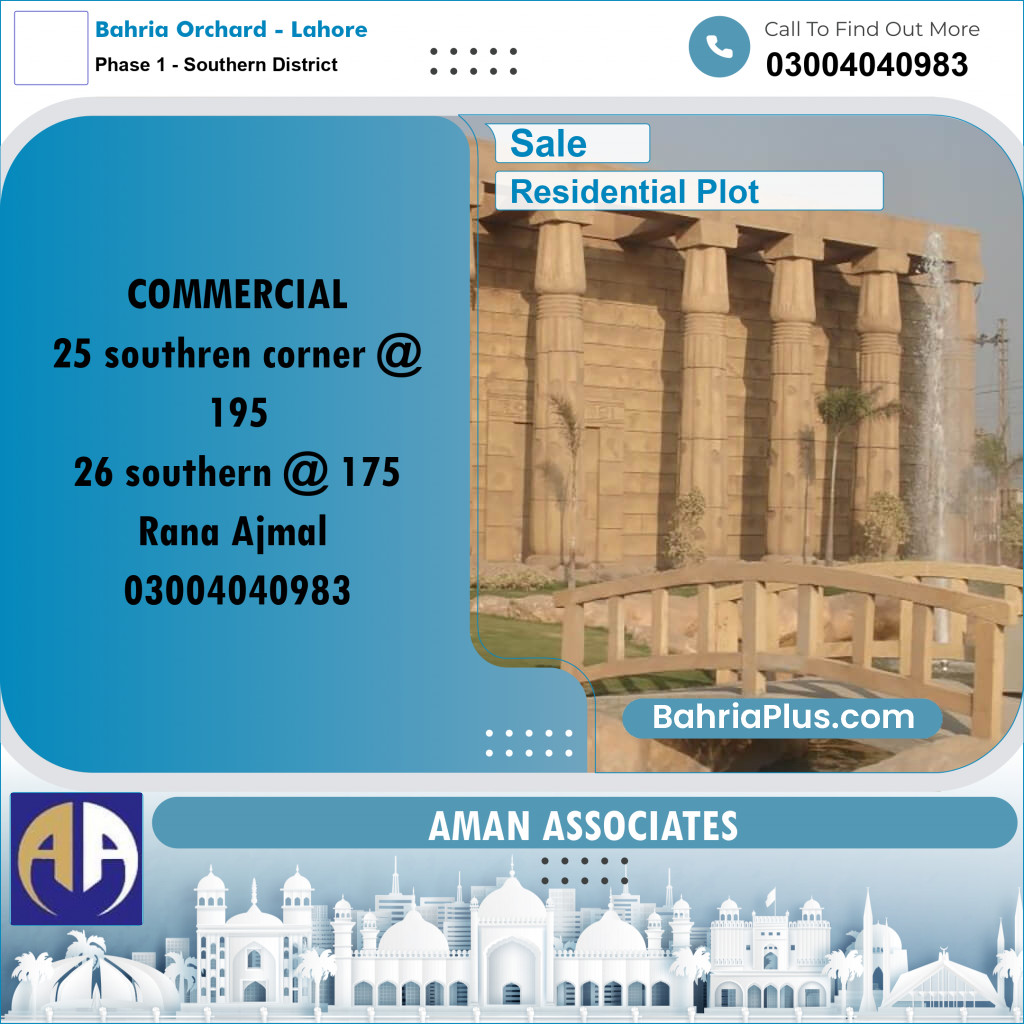 Residential Plot for Sale in Phase 1 - Southern District -  Bahria Orchard, Lahore - (BP-303349)
