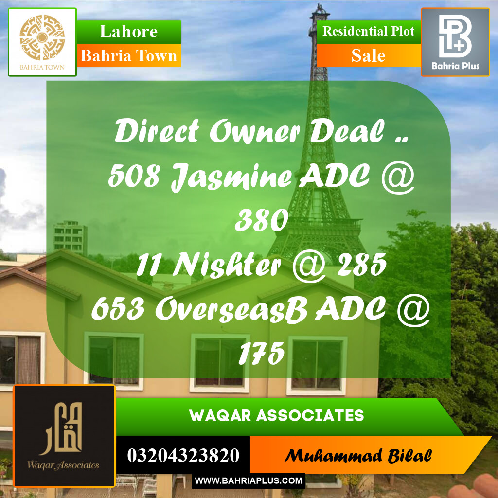 1 Kanal Residential Plot for Sale in Bahria Town, Lahore - (BP-303366)