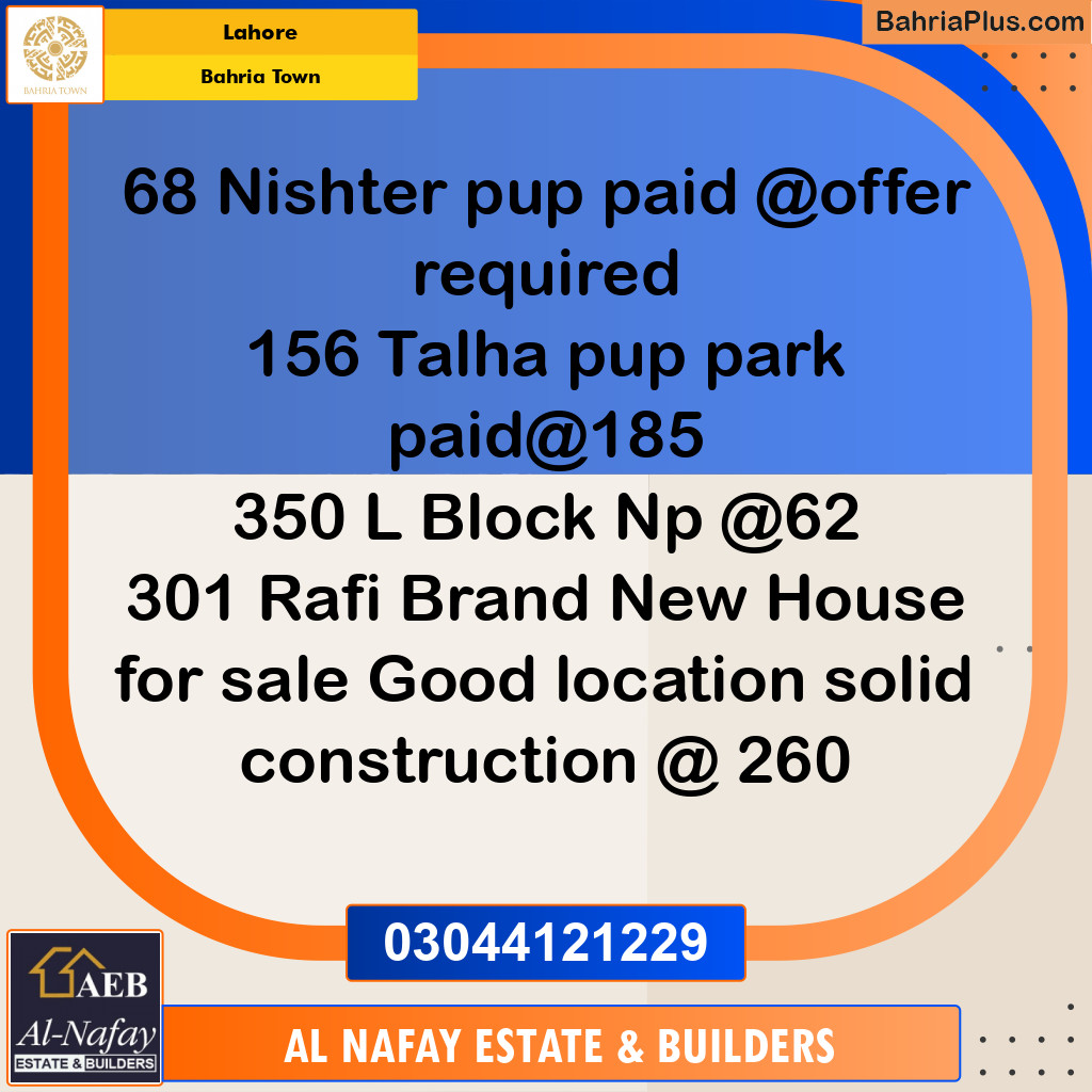 Residential Plot for Sale in Bahria Town, Lahore - (BP-303392)