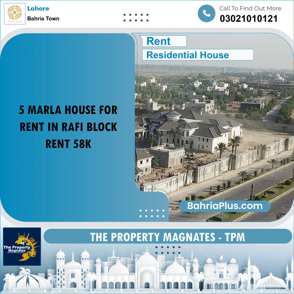 Residential House for Rent in Bahria Town, Lahore - (BP-303413)