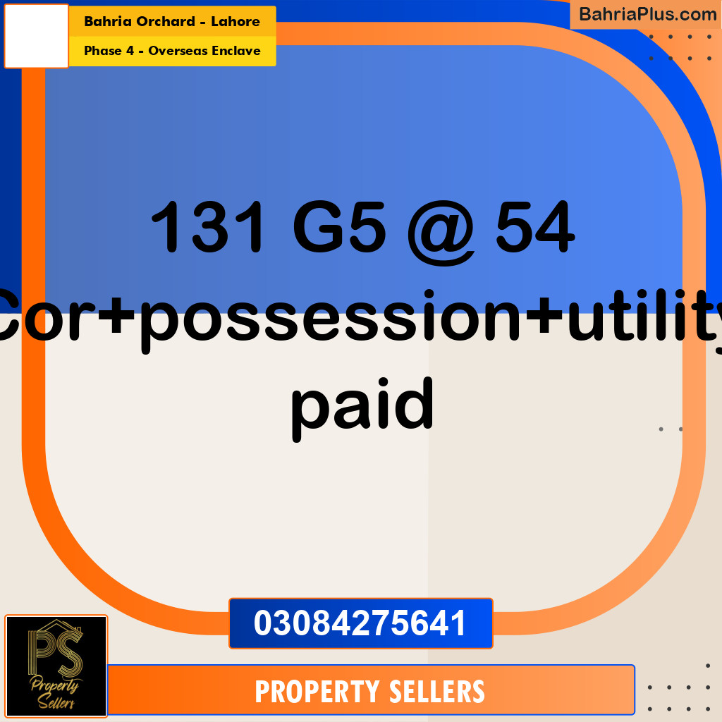 5 Marla Residential Plot for Sale in Phase 4 - Overseas Enclave -  Bahria Orchard, Lahore - (BP-303427)