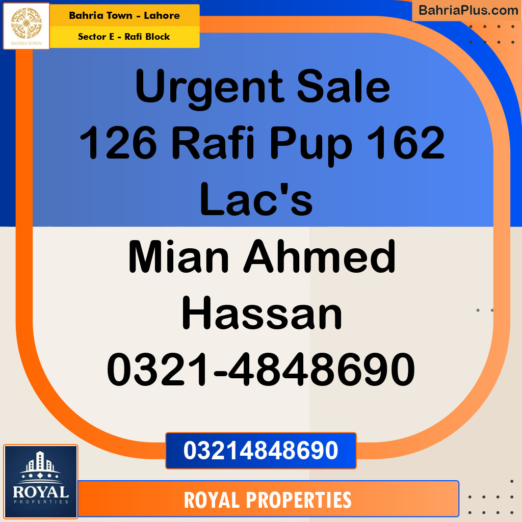 10 Marla Residential Plot for Sale in Sector E - Rafi Block -  Bahria Town, Lahore - (BP-303462)