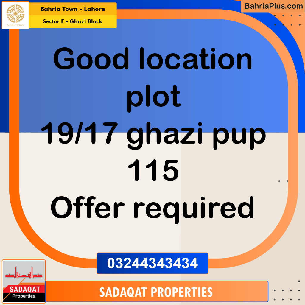 10 Marla Residential Plot for Sale in Sector F - Ghazi Block -  Bahria Town, Lahore - (BP-303531)