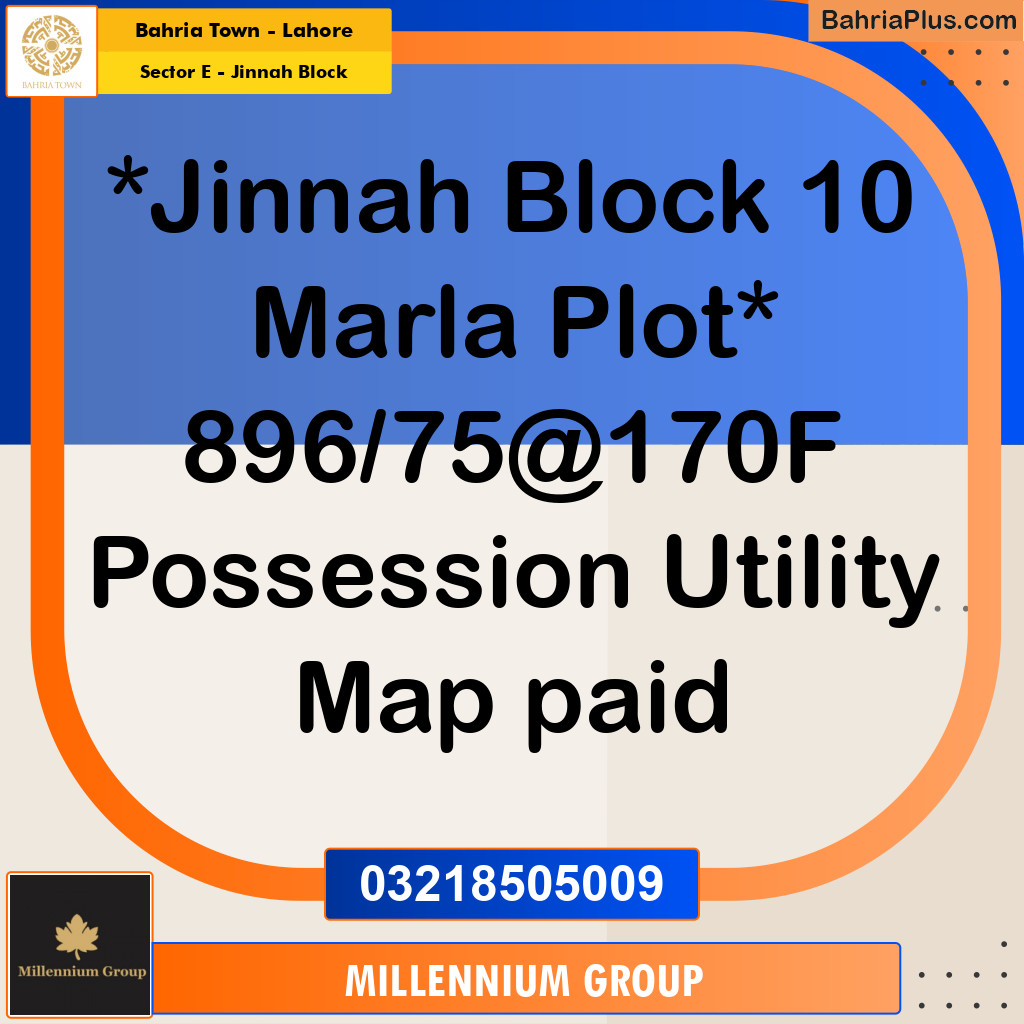 10 Marla Residential Plot for Sale in Sector E - Jinnah Block -  Bahria Town, Lahore - (BP-303541)