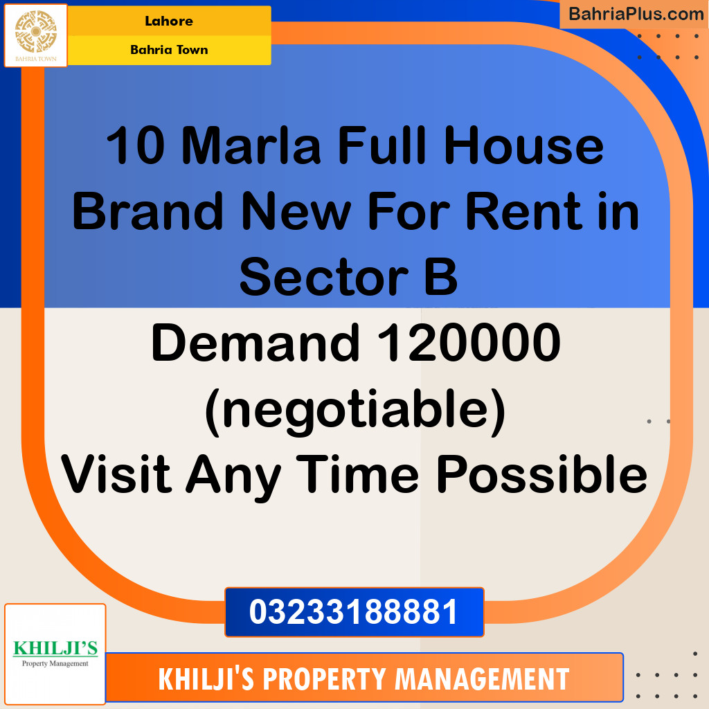 Residential House for Rent in Bahria Town, Lahore - (BP-303555)