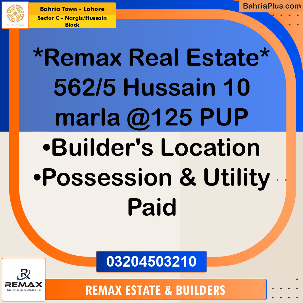 10 Marla Residential Plot for Sale in Sector C - Nargis/Hussain Block -  Bahria Town, Lahore - (BP-303698)