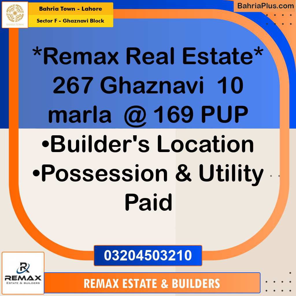 10 Marla Residential Plot for Sale in Sector F - Ghaznavi Block -  Bahria Town, Lahore - (BP-303700)