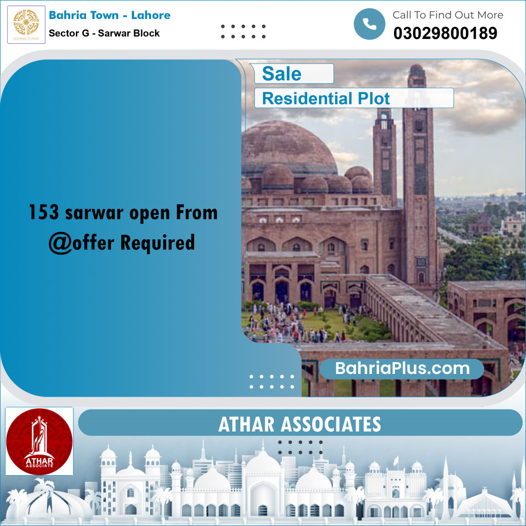 5 Marla Residential Plot for Sale in Sector G - Sarwar Block -  Bahria Town, Lahore - (BP-303711)