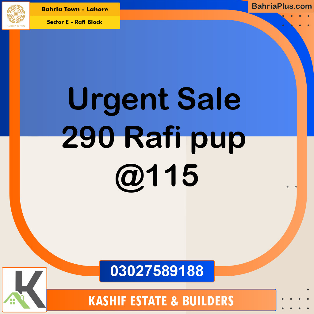 5 Marla Residential Plot for Sale in Sector E - Rafi Block -  Bahria Town, Lahore - (BP-303794)