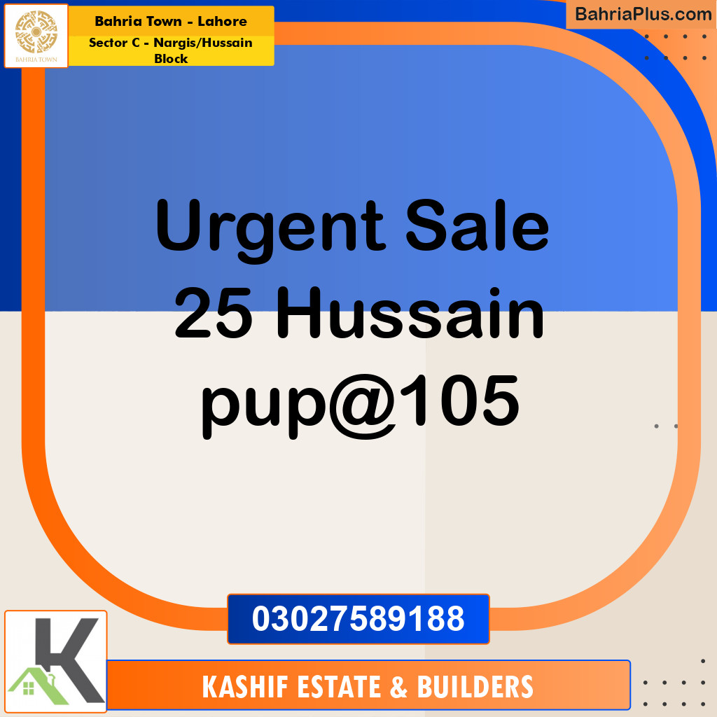 12 Marla Residential Plot for Sale in Sector C - Nargis/Hussain Block -  Bahria Town, Lahore - (BP-303796)