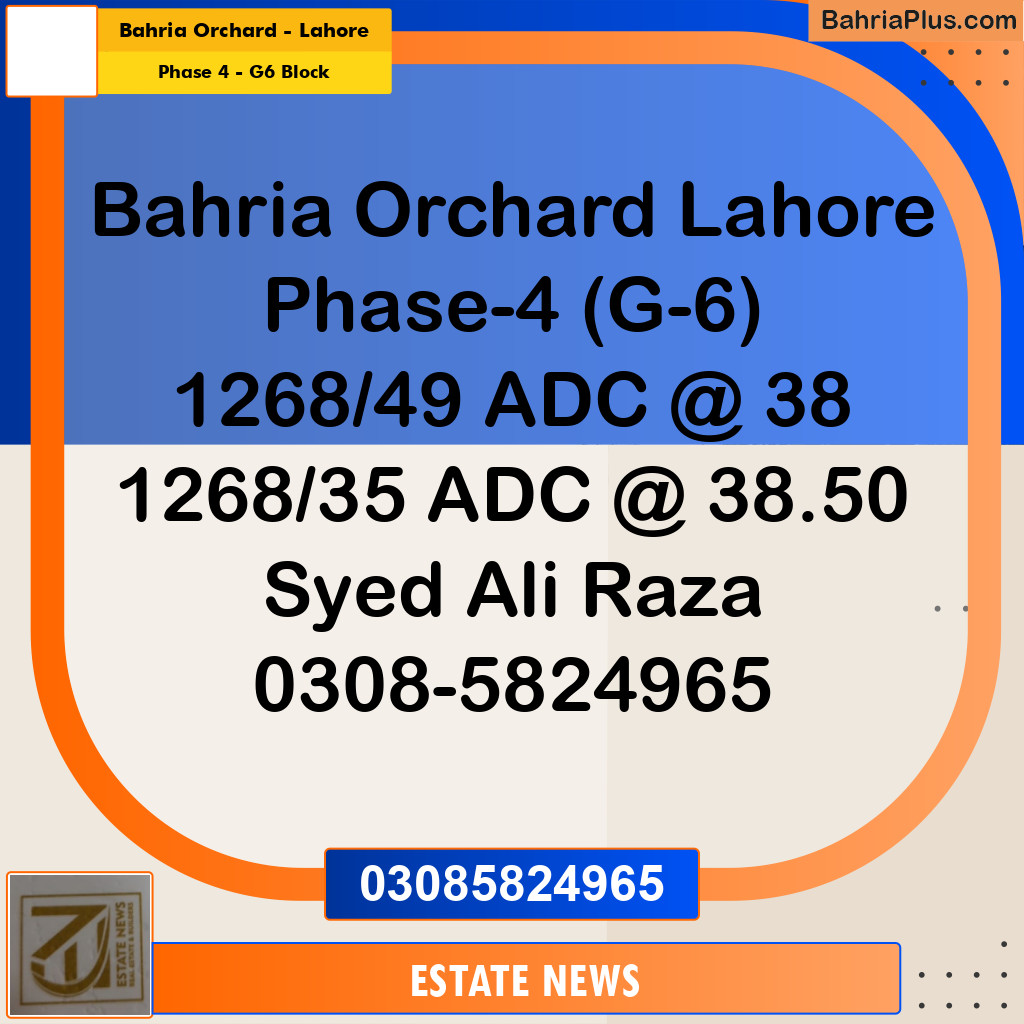 5 Marla Residential Plot for Sale in Phase 4 - G6 Block -  Bahria Orchard, Lahore - (BP-303801)