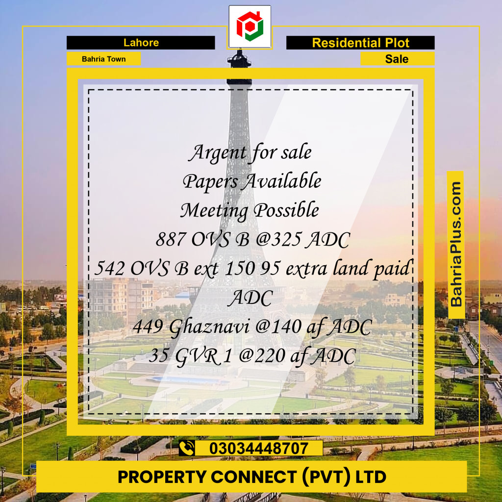 Residential Plot for Sale in Bahria Town, Lahore - (BP-303917)