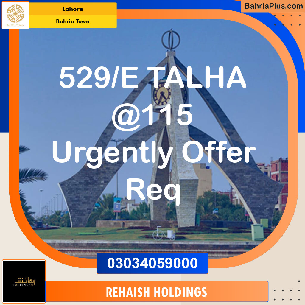 Residential Plot for Sale in Bahria Town, Lahore - (BP-303938)
