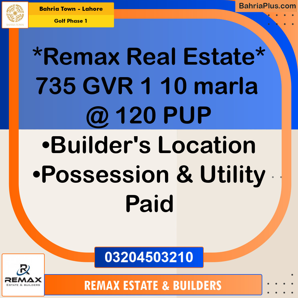 10 Marla Residential Plot for Sale in Golf Phase 1 -  Bahria Town, Lahore - (BP-303949)
