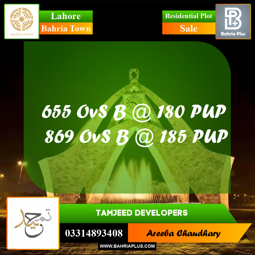 10 Marla Residential Plot for Sale in Bahria Town, Lahore - (BP-304058)