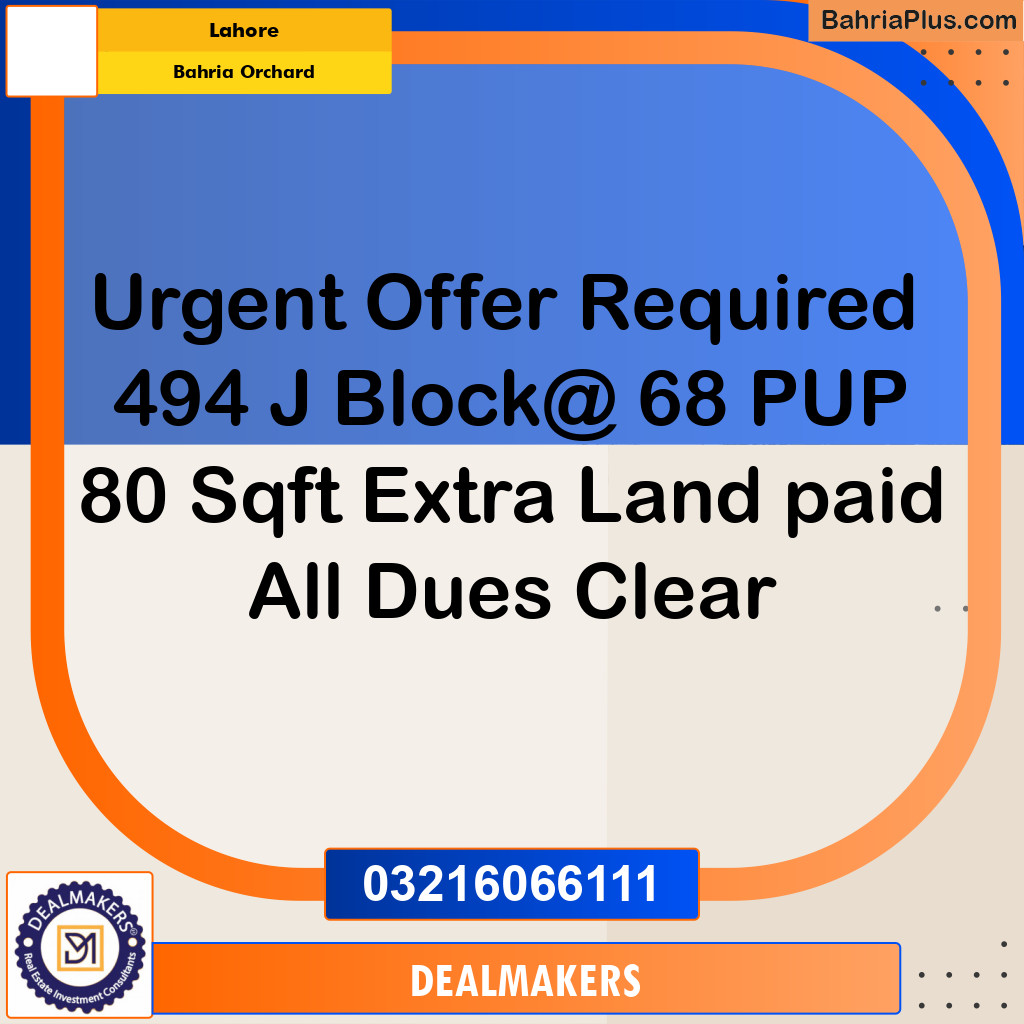 Residential Plot for Sale in Bahria Orchard, Lahore - (BP-304128)