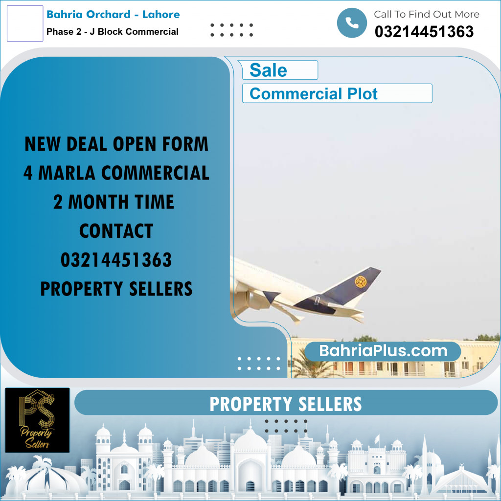 4 Marla Commercial Plot for Sale in Phase 2 - J Block Commercial -  Bahria Orchard, Lahore - (BP-304169)