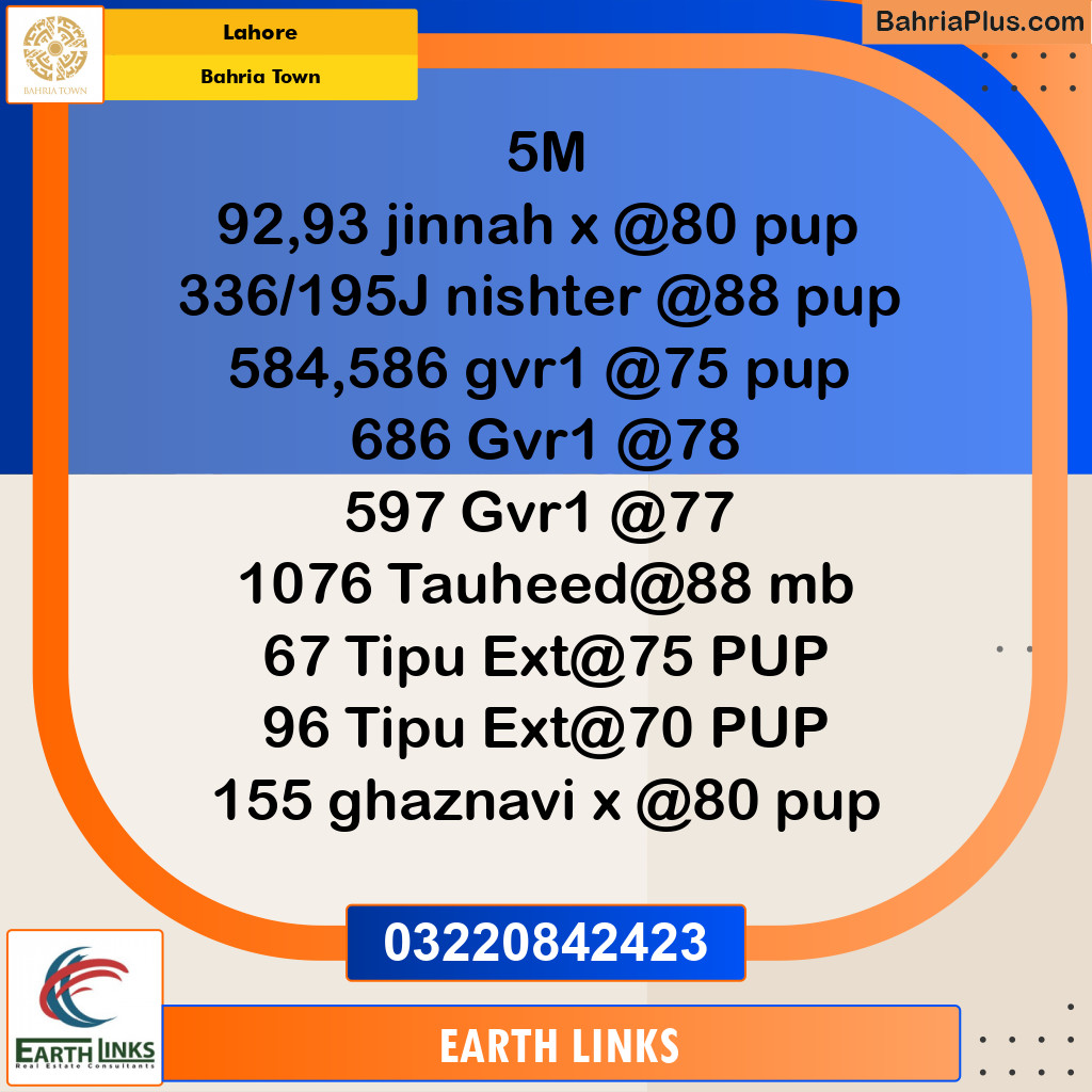 Residential Plot for Sale in Bahria Town, Lahore - (BP-304214)