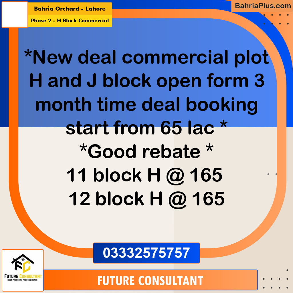 4 Marla Commercial Plot for Sale in Phase 2 - H Block Commercial -  Bahria Orchard, Lahore - (BP-304229)