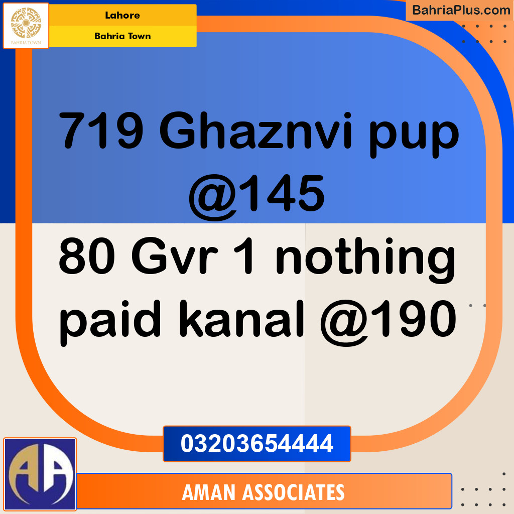 Residential Plot for Sale in Bahria Town, Lahore - (BP-304243)