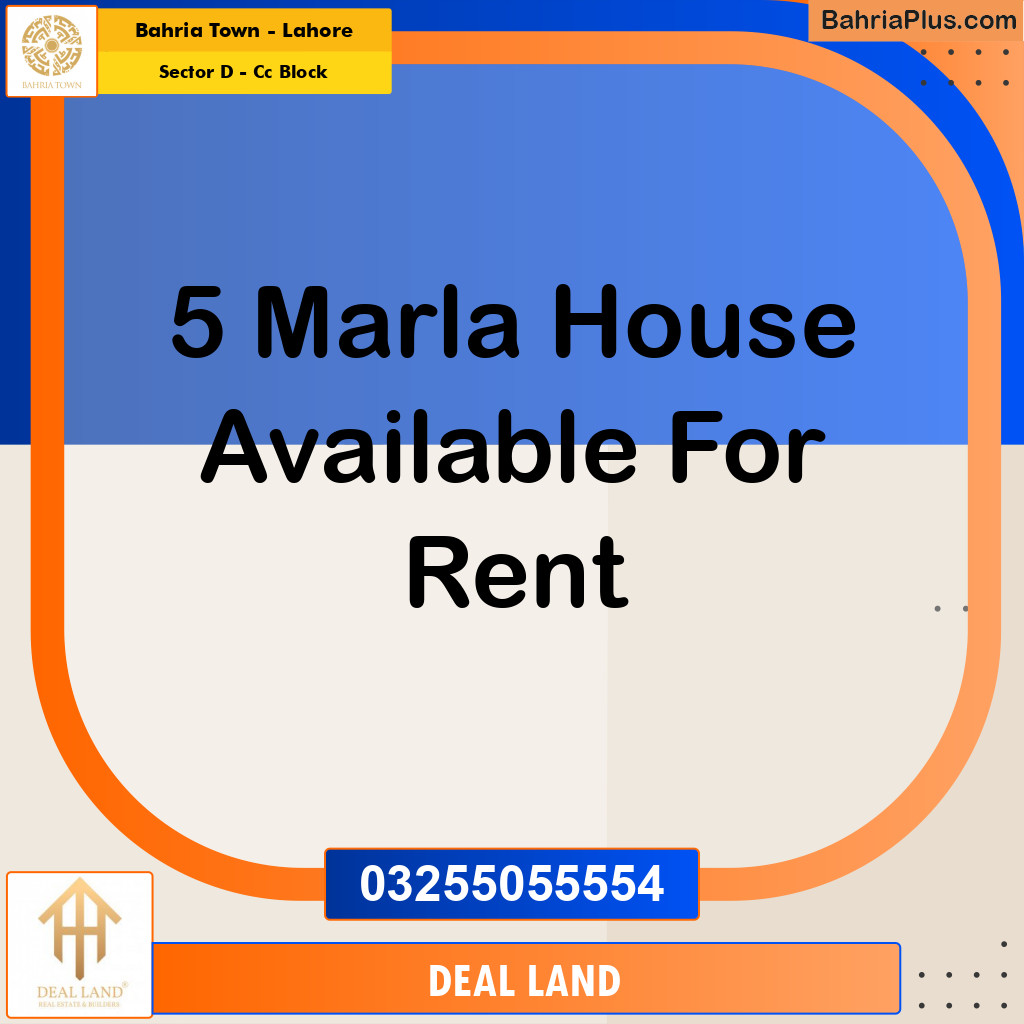 5 Marla Residential House for Rent in Sector D - CC Block -  Bahria Town, Lahore - (BP-304272)