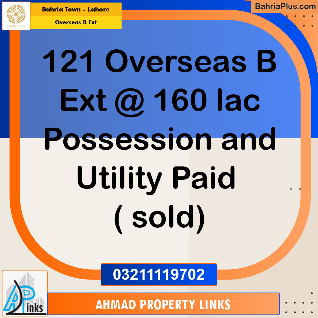 10 Marla Residential Plot for Sale in Overseas B Ext -  Bahria Town, Lahore - (BP-304313)