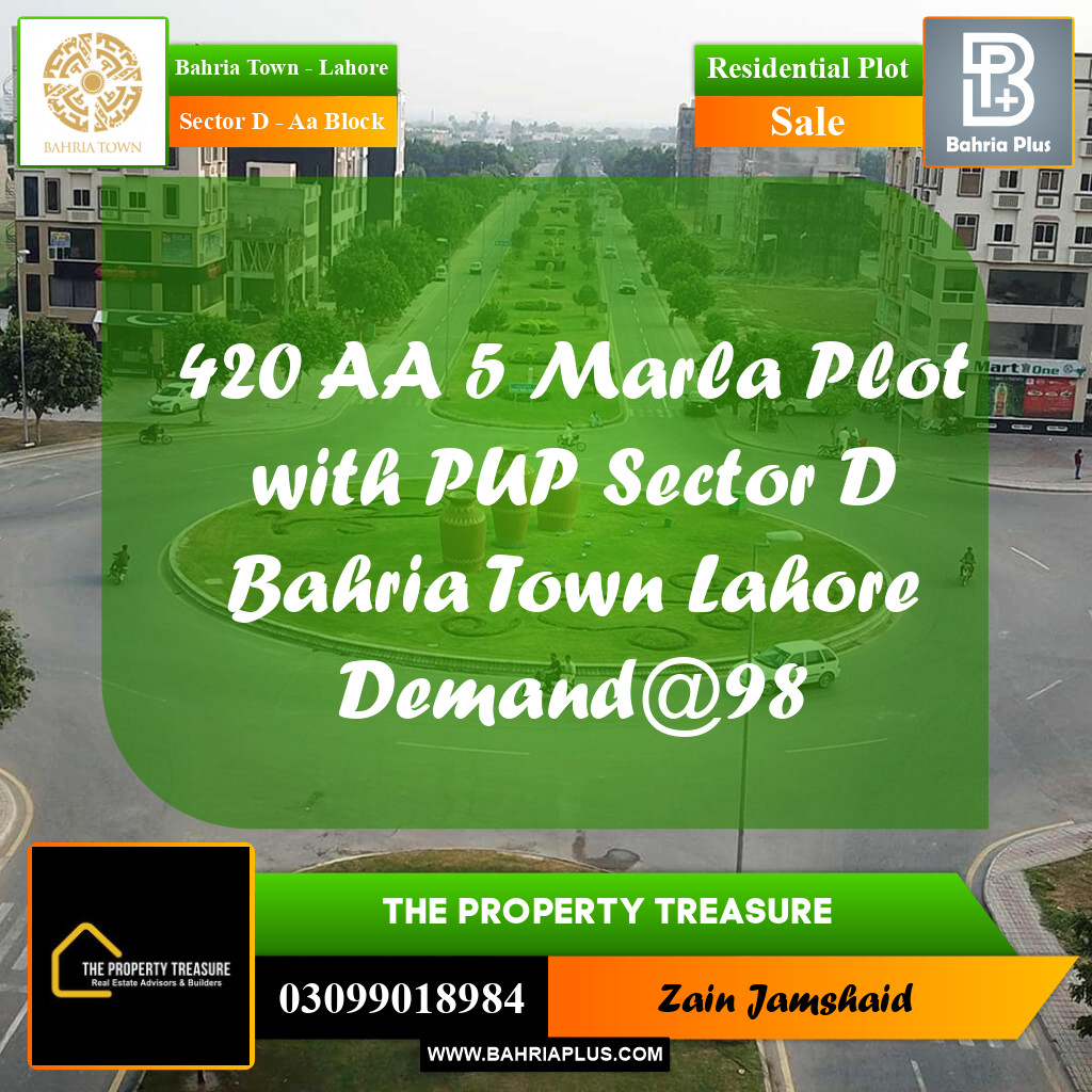 5 Marla Residential Plot for Sale in Sector D - AA Block -  Bahria Town, Lahore - (BP-304388)