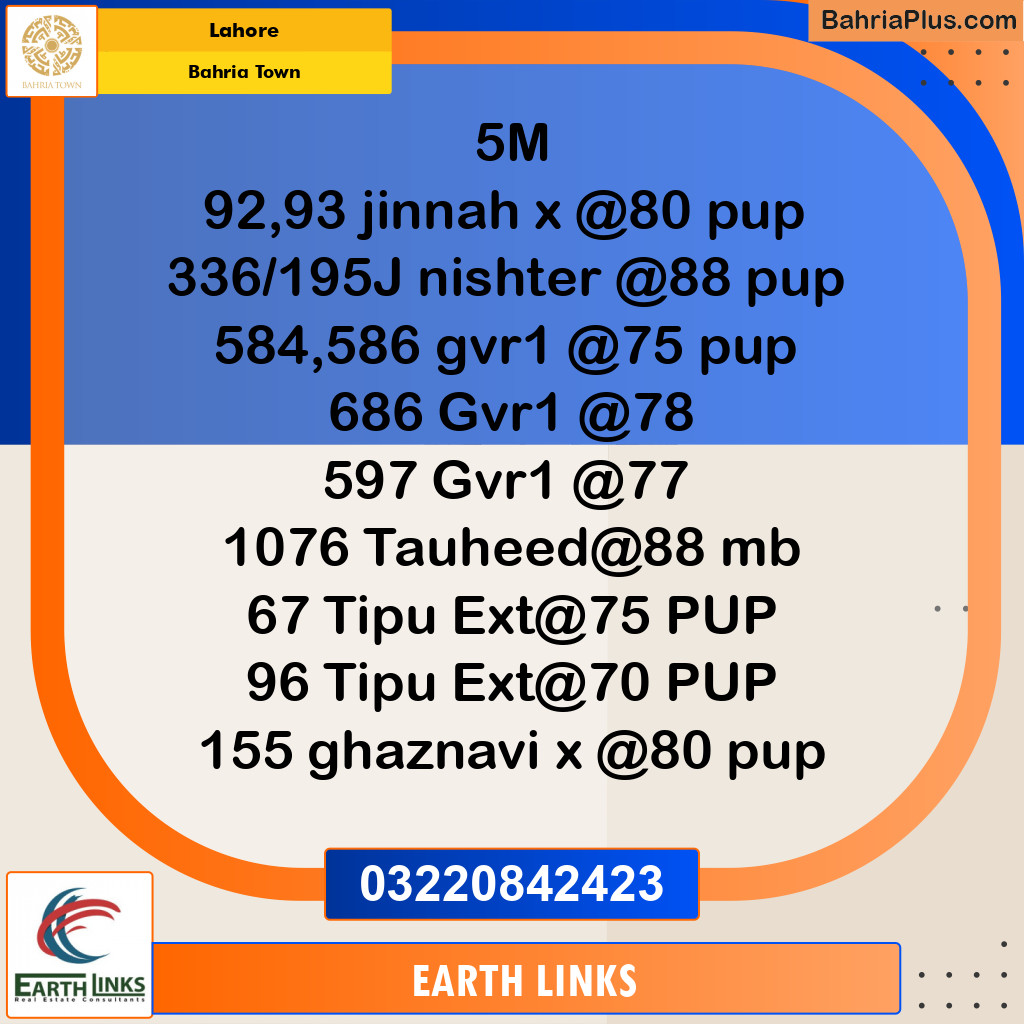 Residential Plot for Sale in Bahria Town, Lahore - (BP-304390)