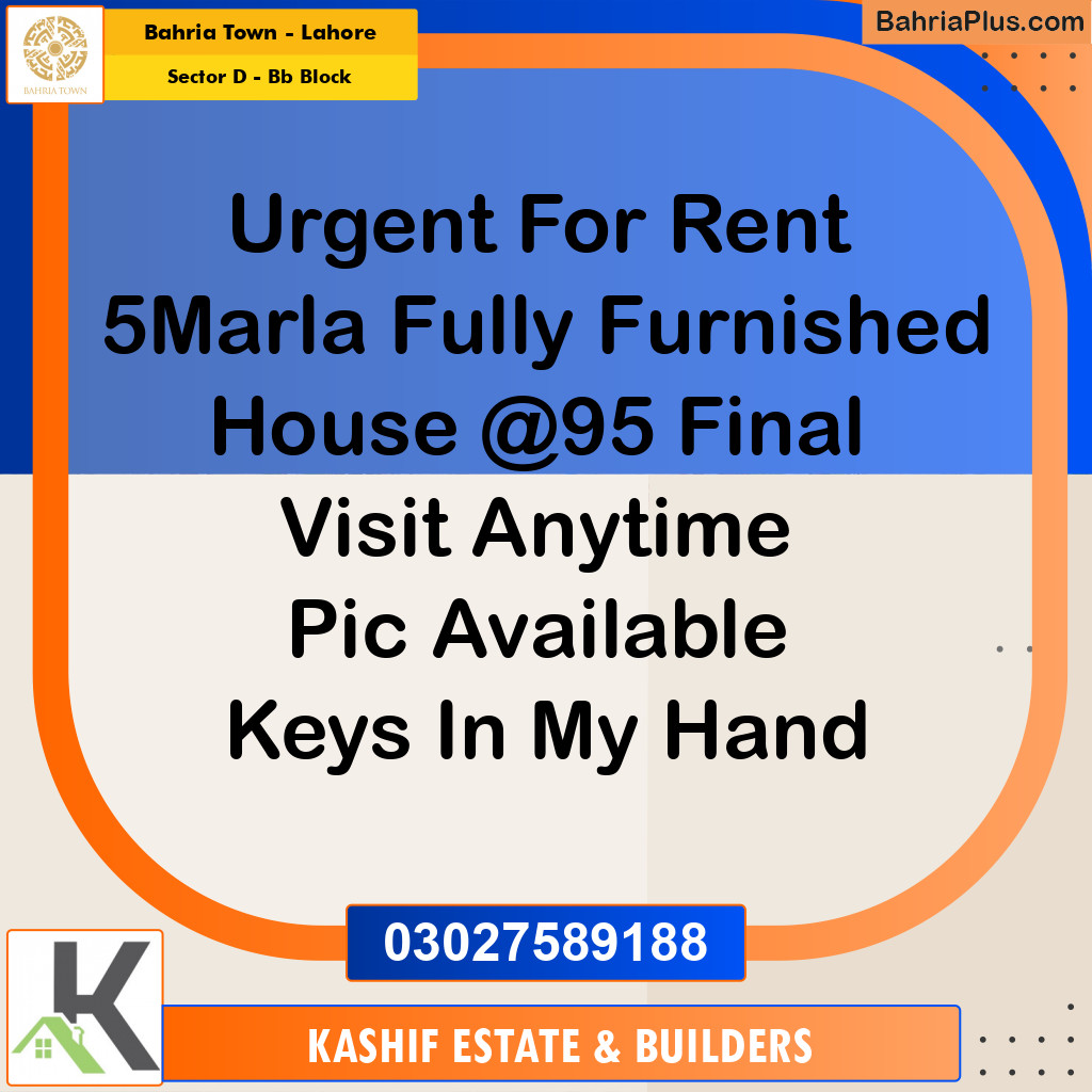 5 Marla Residential House for Rent in Sector D - BB Block -  Bahria Town, Lahore - (BP-304472)
