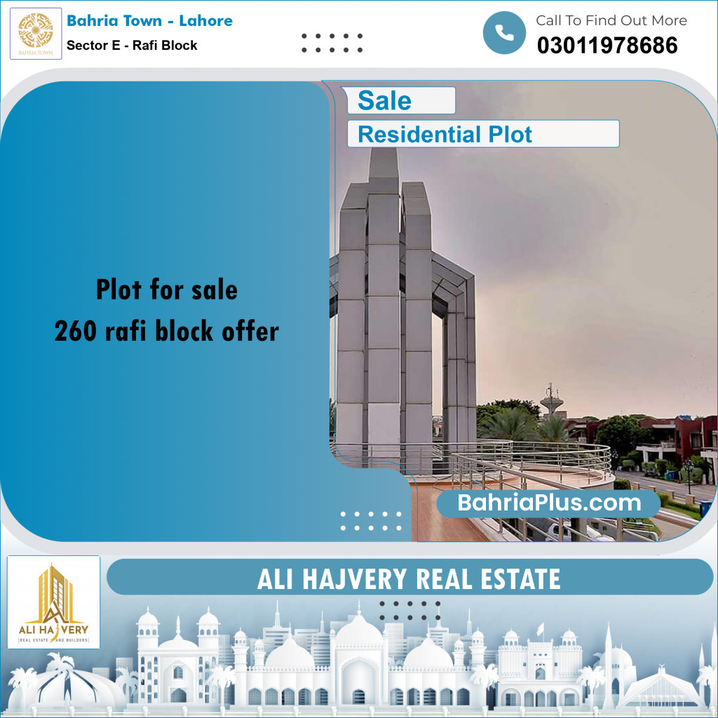 10 Marla Residential Plot for Sale in Sector E - Rafi Block -  Bahria Town, Lahore - (BP-304484)