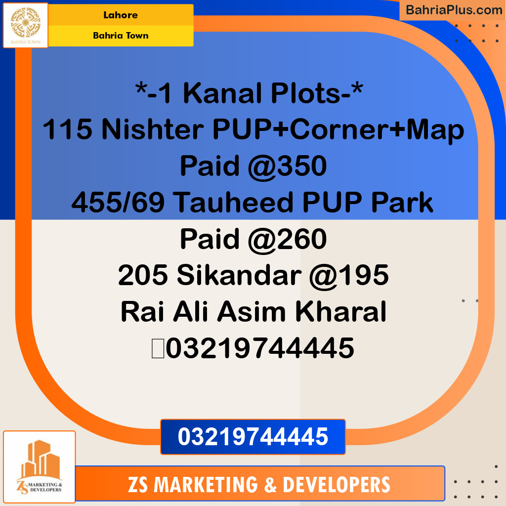 Residential Plot for Sale in Bahria Town, Lahore - (BP-304518)