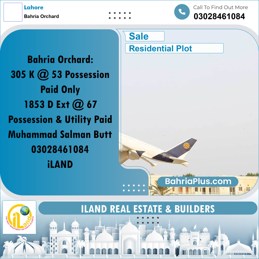Residential Plot for Sale in Bahria Orchard, Lahore - (BP-304560)