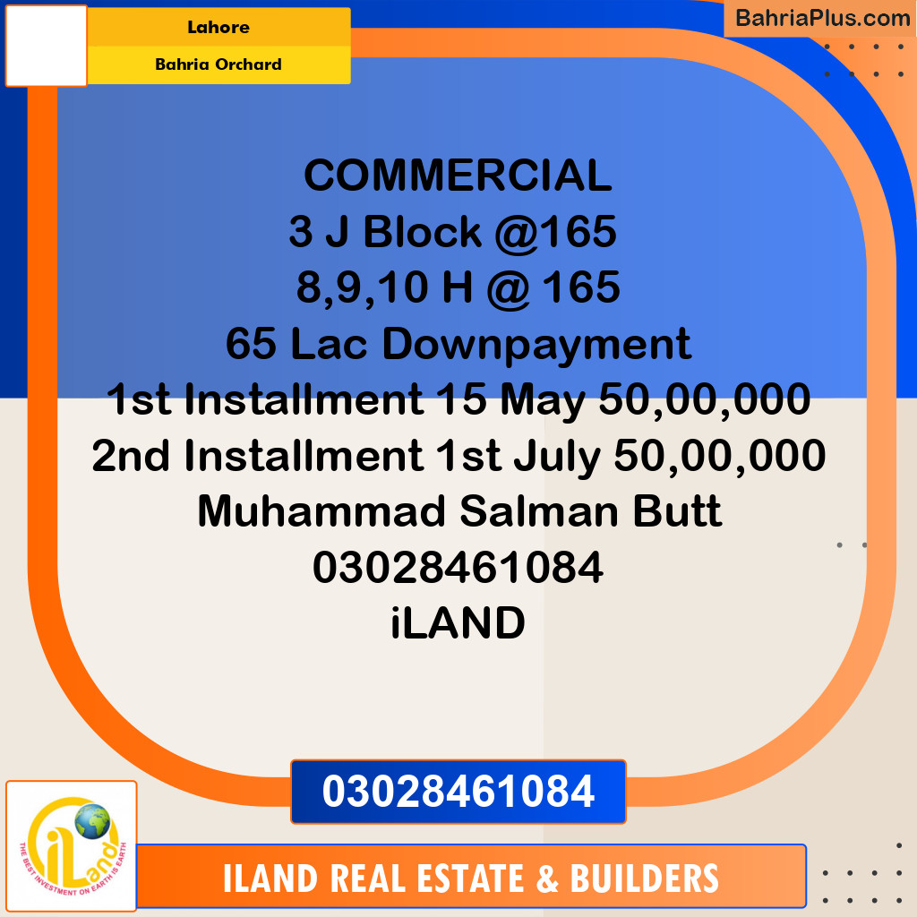 4 Marla Commercial Plot for Sale in Bahria Orchard, Lahore - (BP-304561)