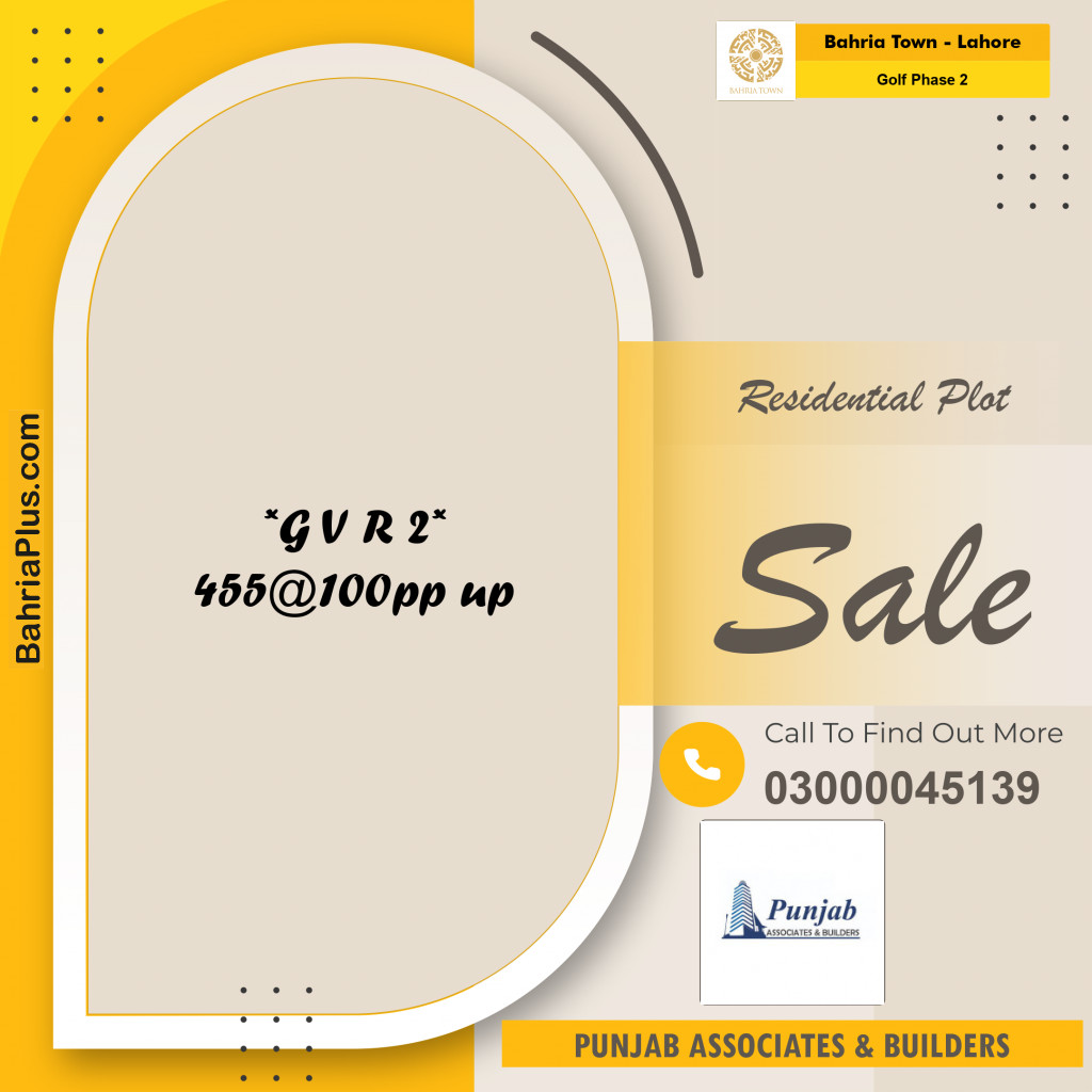 10 Marla Residential Plot for Sale in Golf Phase 2 -  Bahria Town, Lahore - (BP-304601)