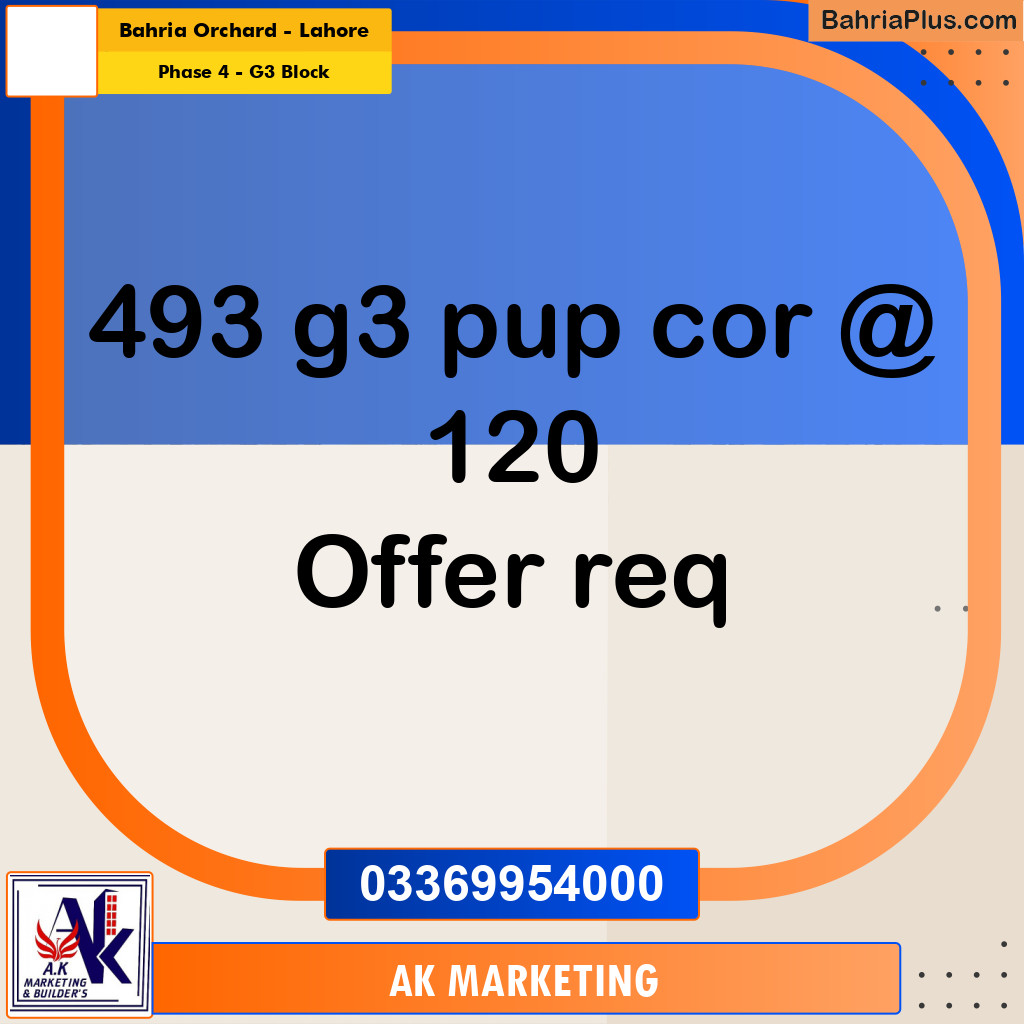 10 Marla Residential Plot for Sale in Phase 4 - G3 Block -  Bahria Orchard, Lahore - (BP-304623)