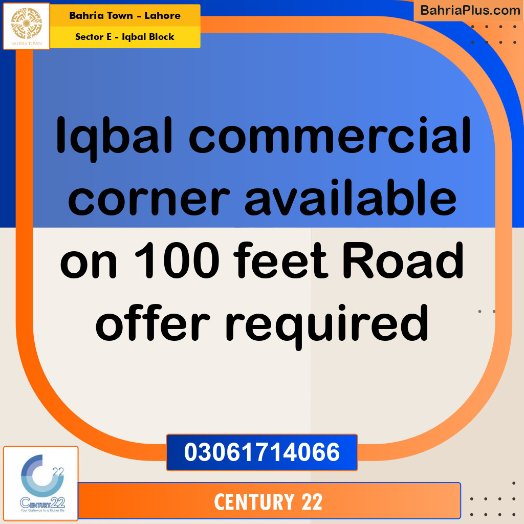 Residential Plot for Sale in Sector E - Iqbal Block -  Bahria Town, Lahore - (BP-304756)