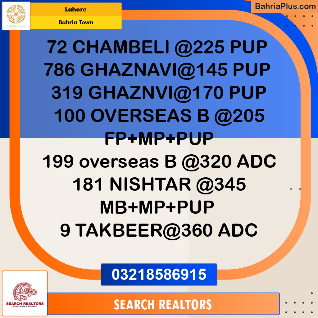 Residential Plot for Sale in Bahria Town, Lahore - (BP-304898)