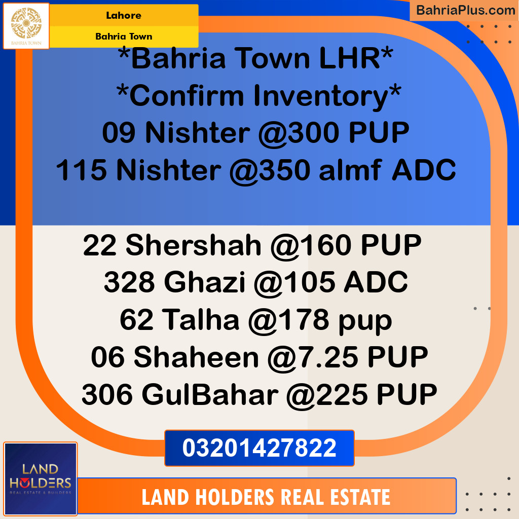 Residential Plot for Sale in Bahria Town, Lahore - (BP-304909)