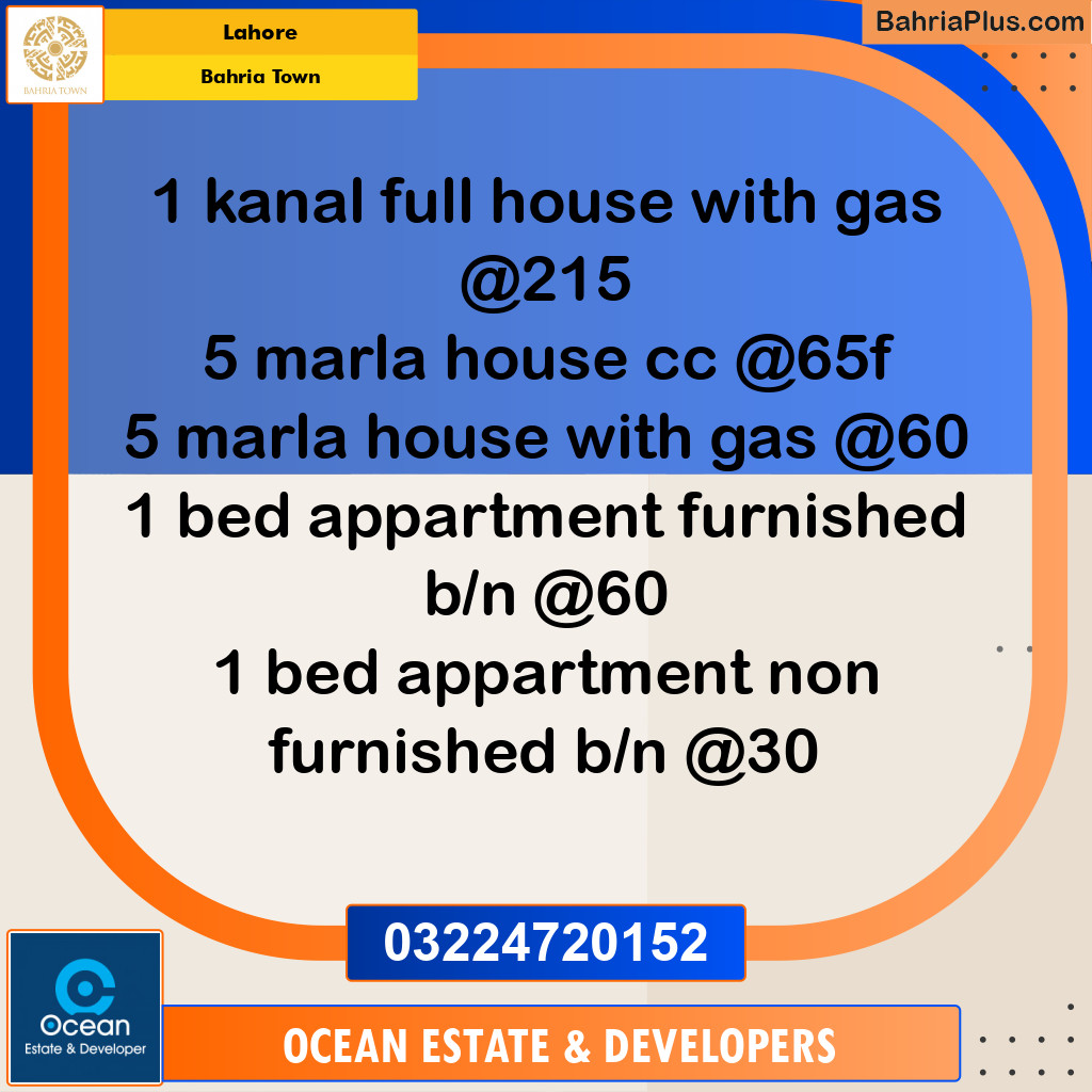 Residential House for Rent in Bahria Town, Lahore - (BP-305011)