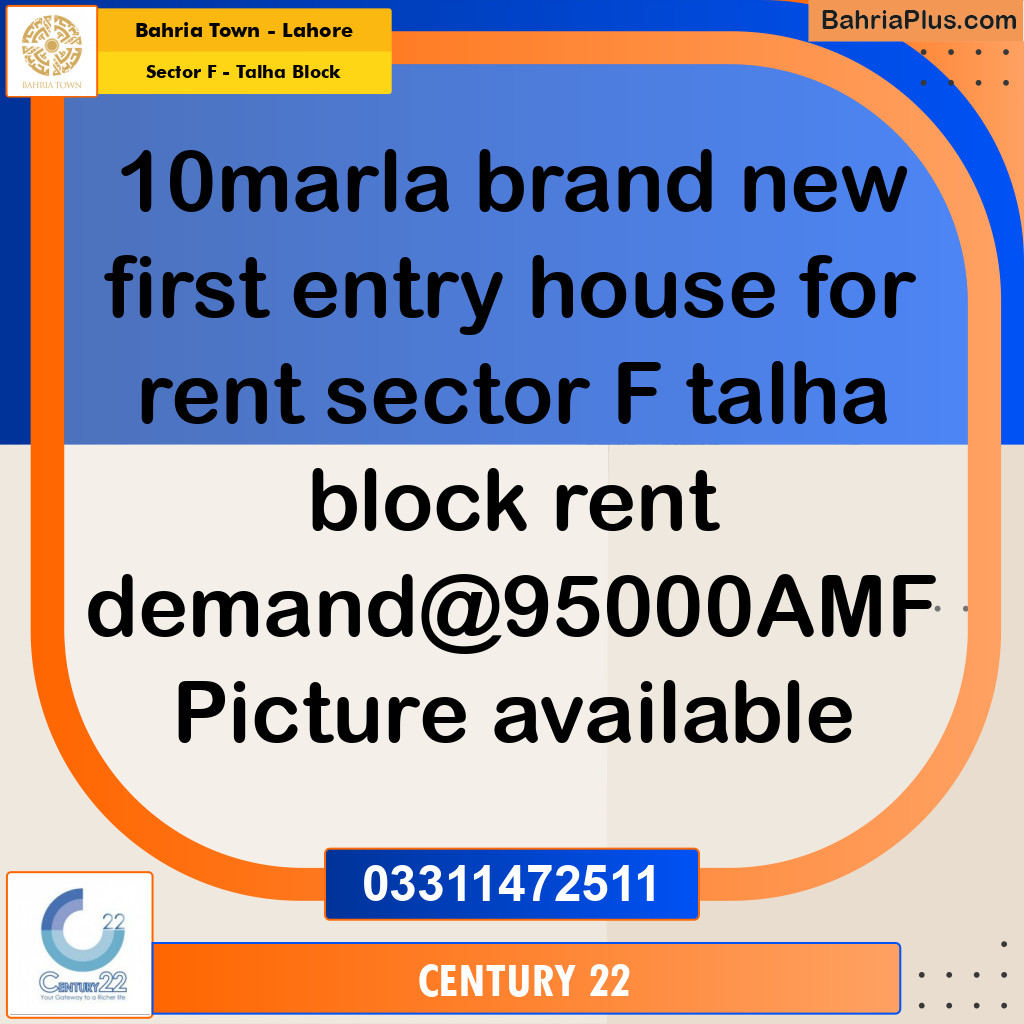 10 Marla Residential House for Rent in Sector F - Talha Block -  Bahria Town, Lahore - (BP-305047)