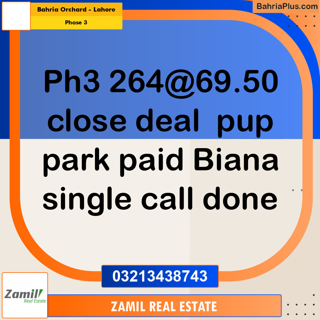 8 Marla Residential Plot for Sale in Phase 3 -  Bahria Orchard, Lahore - (BP-305122)