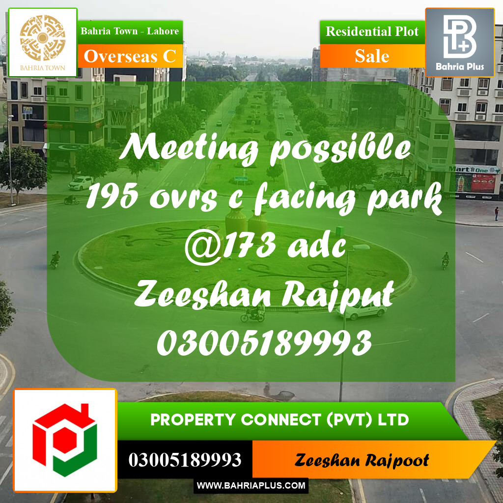 Residential Plot for Sale in Overseas C -  Bahria Town, Lahore - (BP-305170)