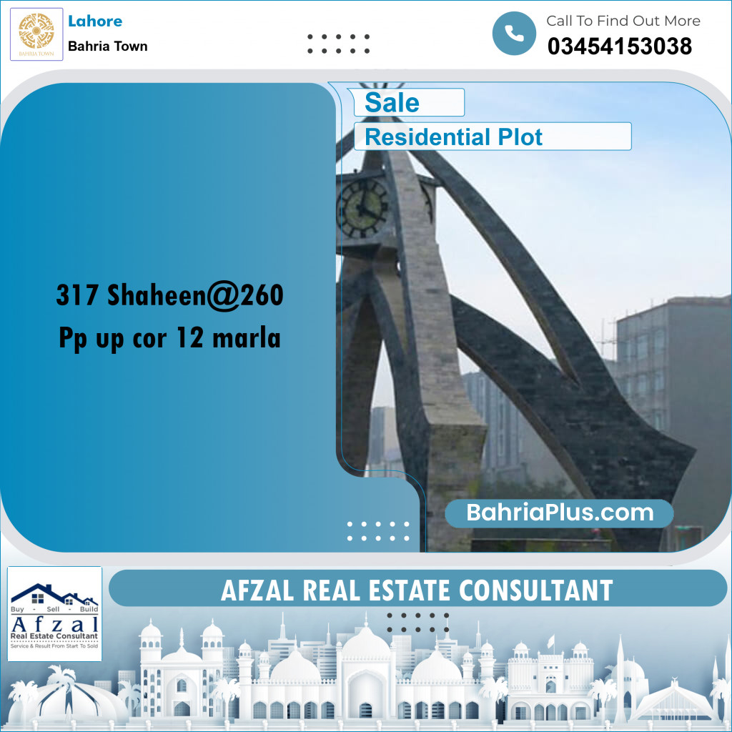 Residential Plot for Sale in Bahria Town, Lahore - (BP-305200)