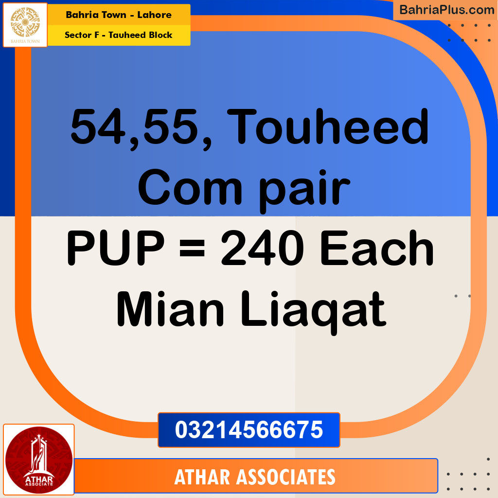 5 Marla Residential Plot for Sale in Sector F - Tauheed Block -  Bahria Town, Lahore - (BP-305219)